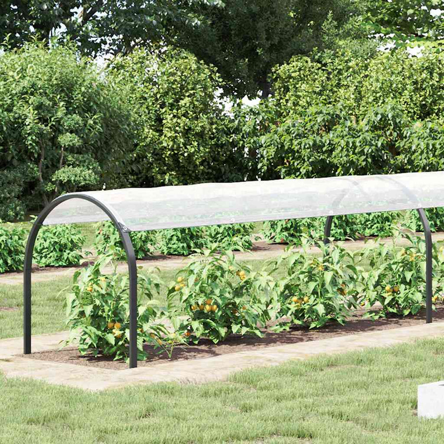 Plantenafdekking met zeilringen 1x10 m polyethyleen