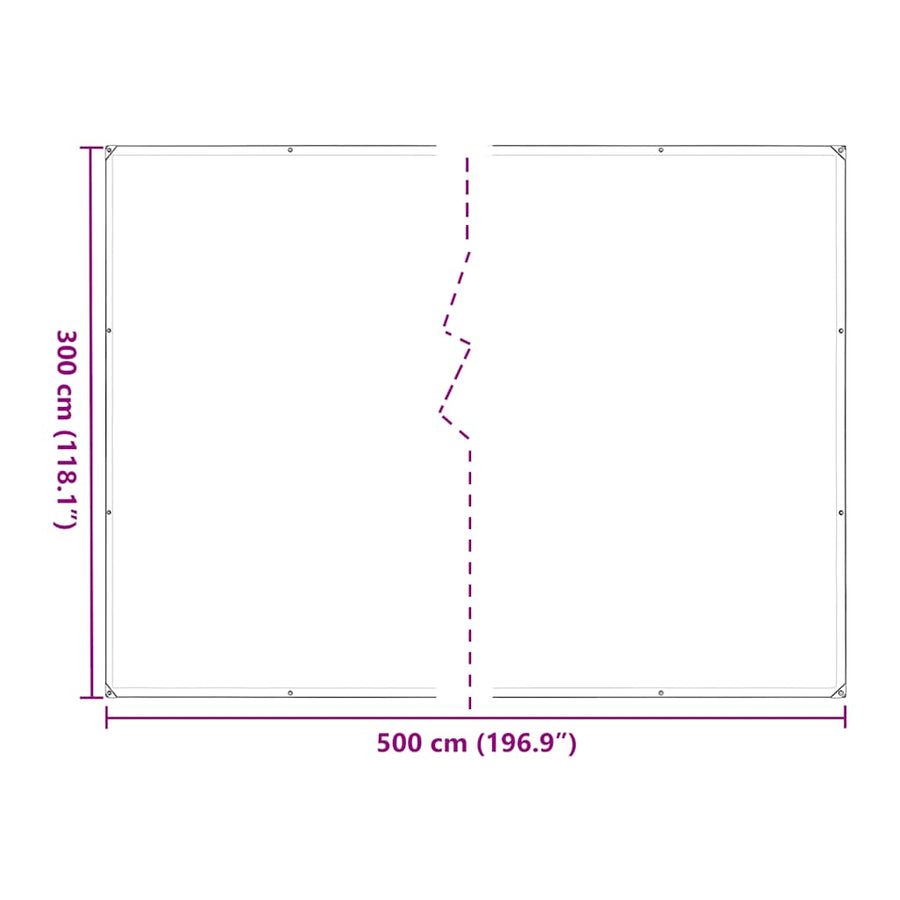 Plantenafdekking met zeilringen 3x5 m polyethyleen