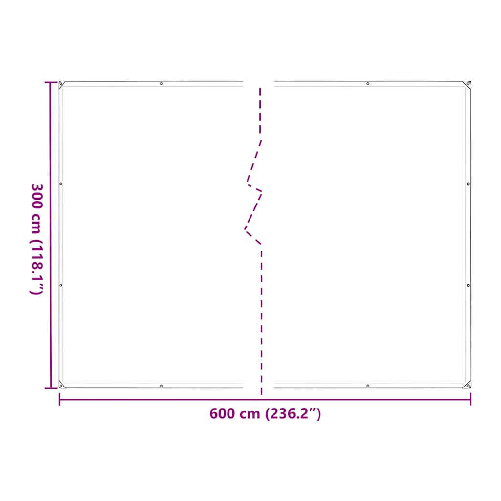 Plantenafdekking met zeilringen 3x6 m polyethyleen