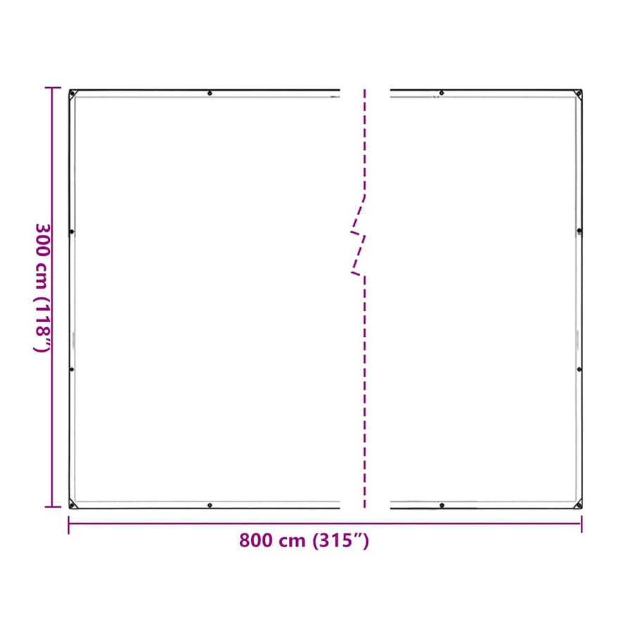 Plantenafdekking met zeilringen 3x8 m polyethyleen