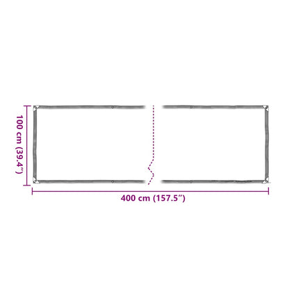 Plantenafdekking met zeilringen 1x4 m polyethyleen