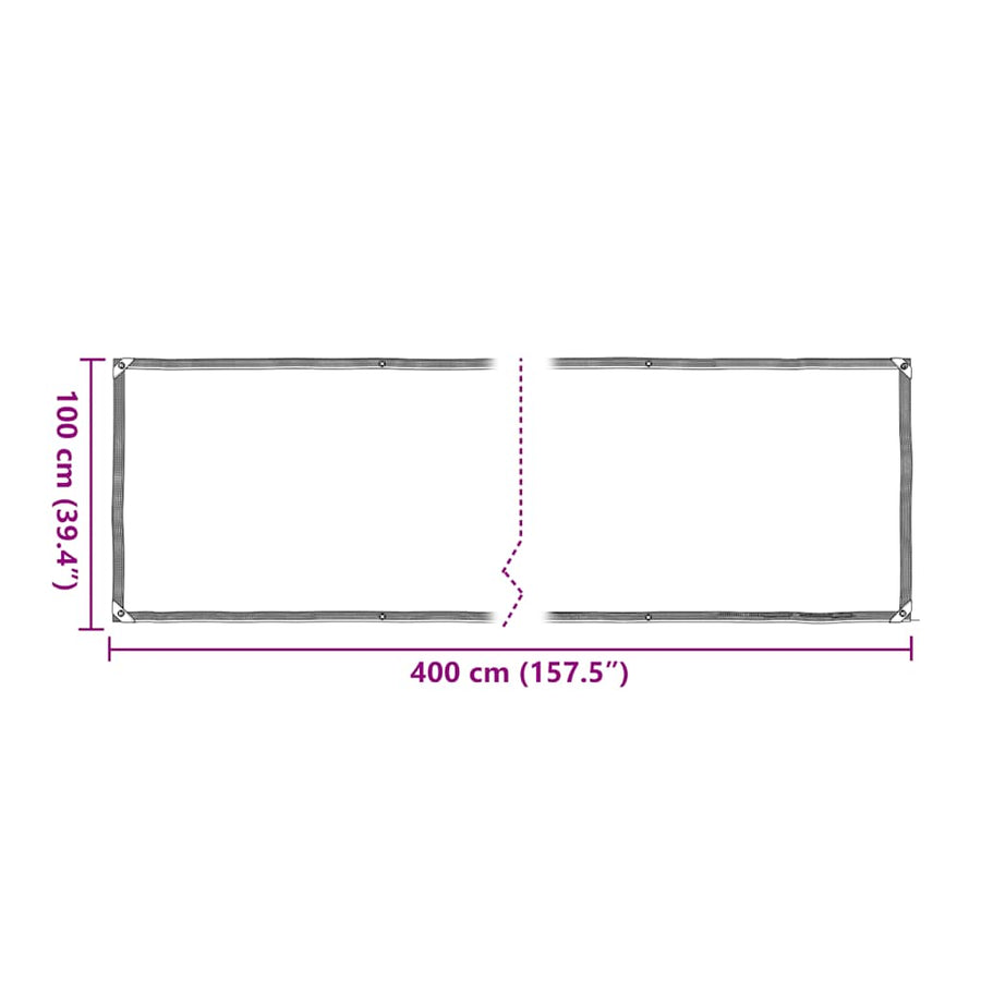 Plantenafdekking met zeilringen 1x4 m polyethyleen