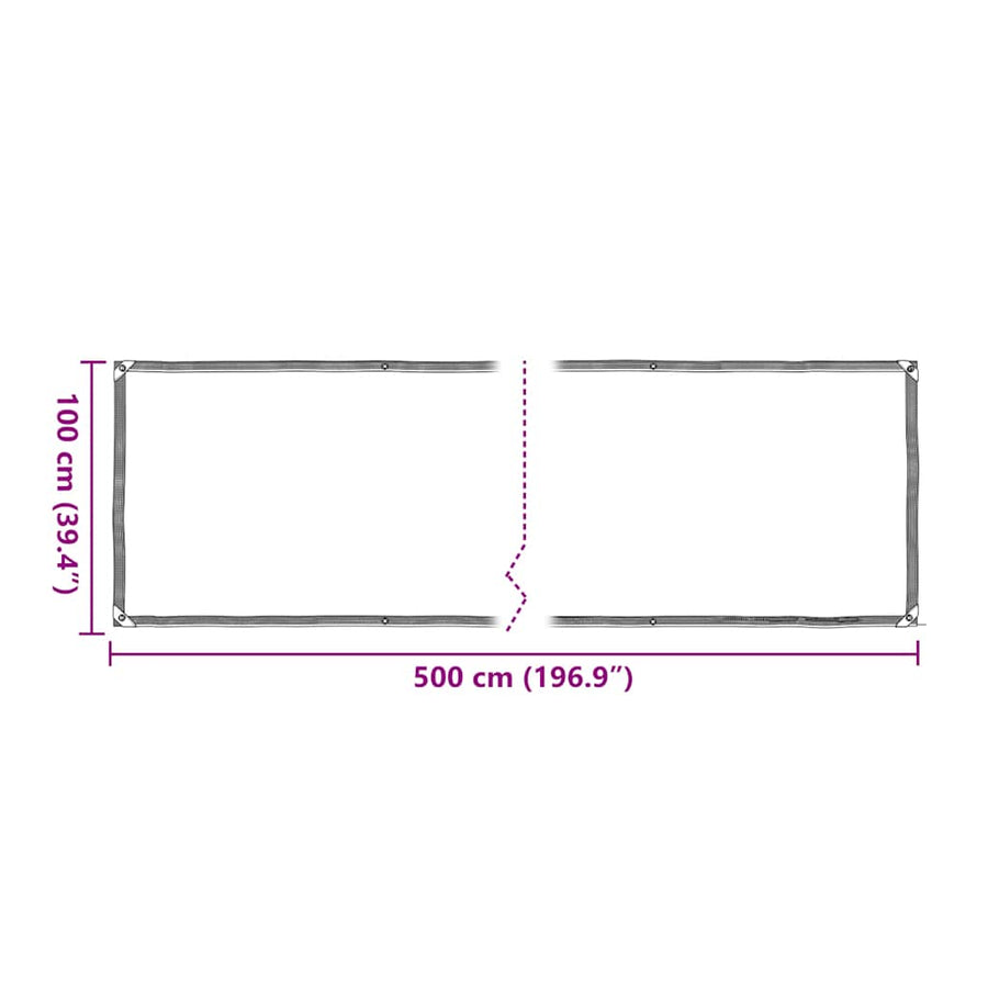 Plantenafdekking met zeilringen 1x5 m polyethyleen