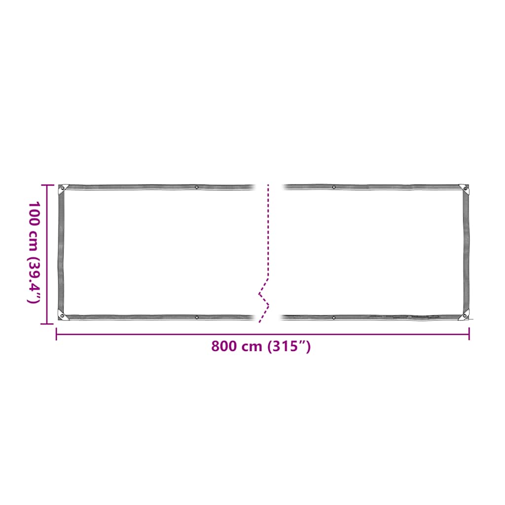 Plantenafdekking met zeilringen 1x8 m polyethyleen