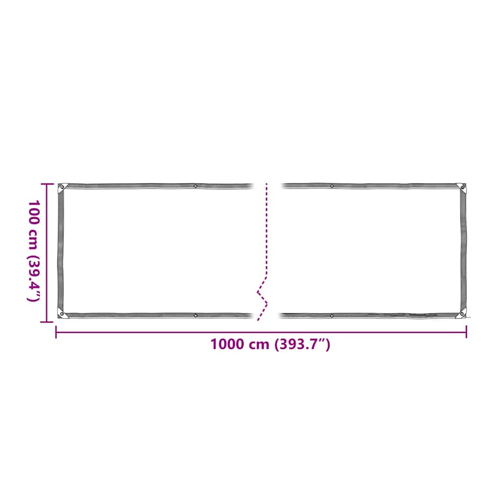 Plantenafdekking met zeilringen 1x10 m polyethyleen
