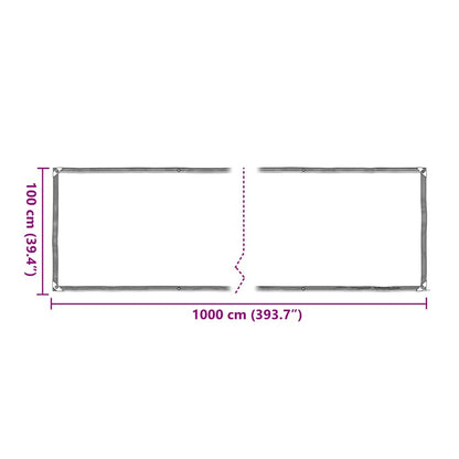 Plantenafdekking met zeilringen 1x10 m polyethyleen