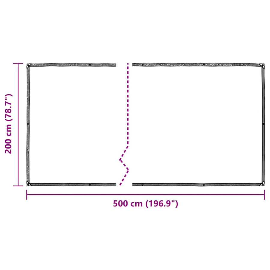 Plantenafdekking met zeilringen 2x5 m polyethyleen
