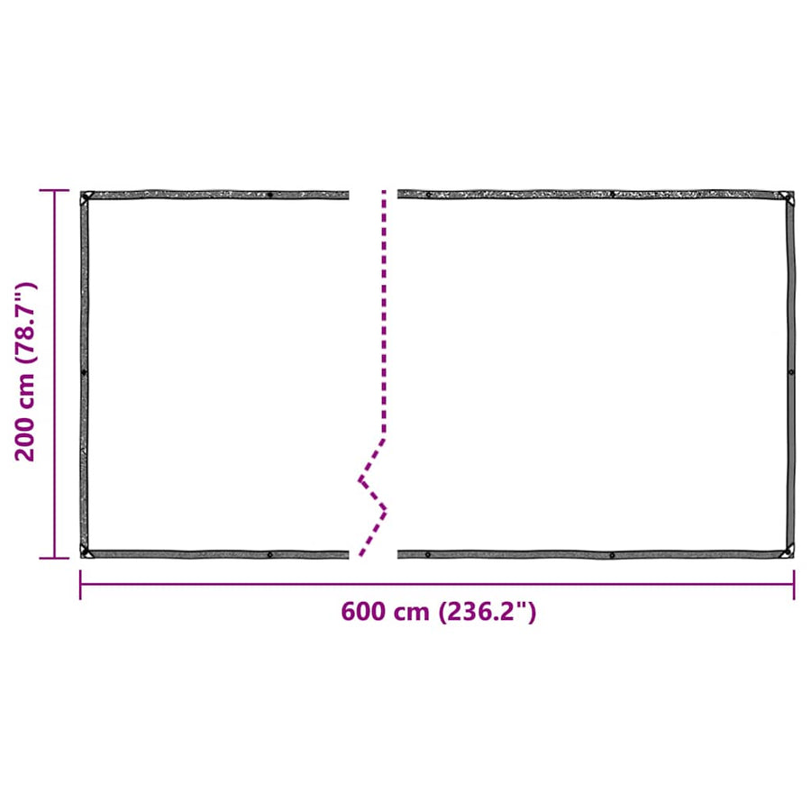 Plantenafdekking met zeilringen 2x6 m polyethyleen