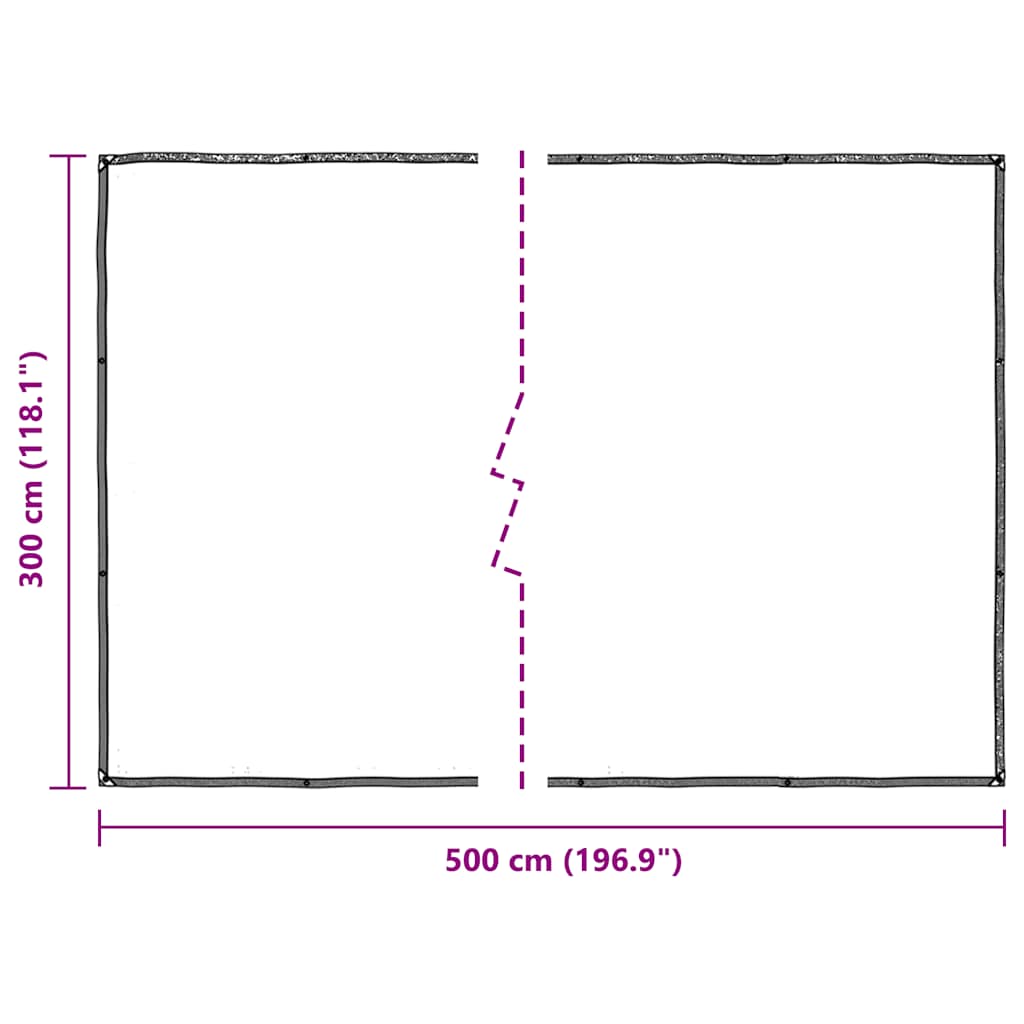 Plantenafdekking met zeilringen 3x5 m polyethyleen