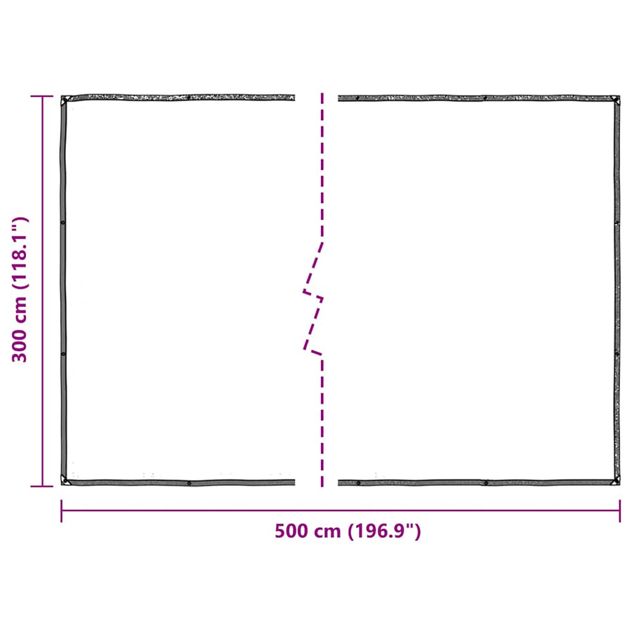 Plantenafdekking met zeilringen 3x5 m polyethyleen