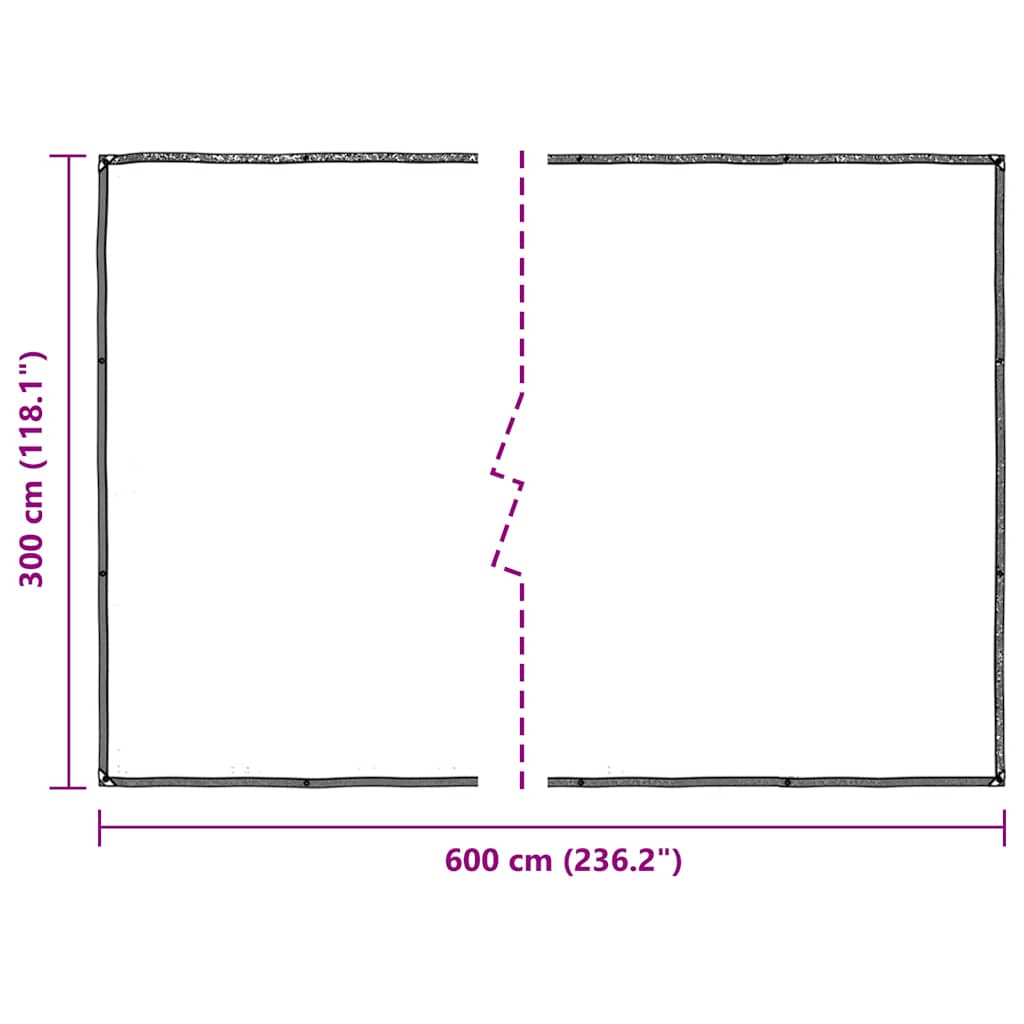 Plantenafdekking met zeilringen 3x6 m polyethyleen