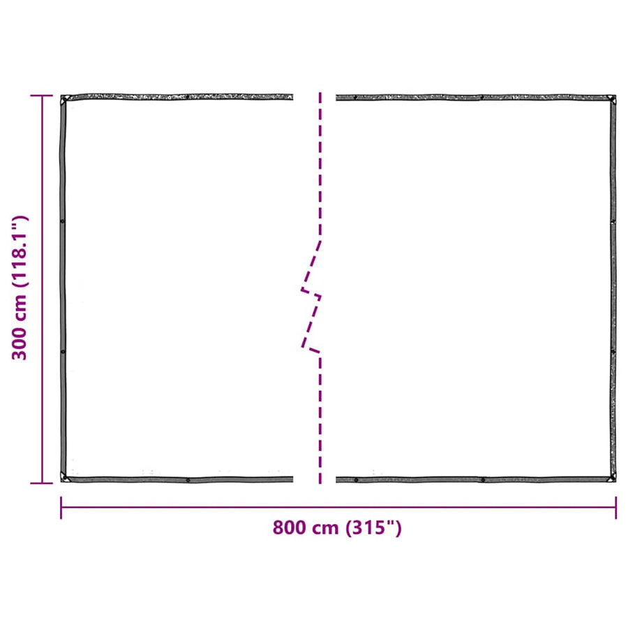 Plantenafdekking met zeilringen 3x8 m polyethyleen