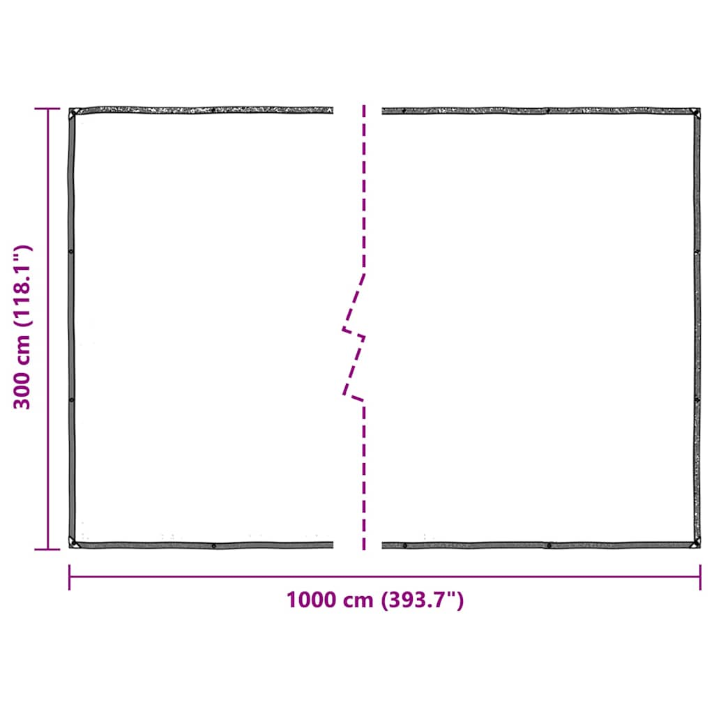 Plantenafdekking met zeilringen 3x10 m polyethyleen