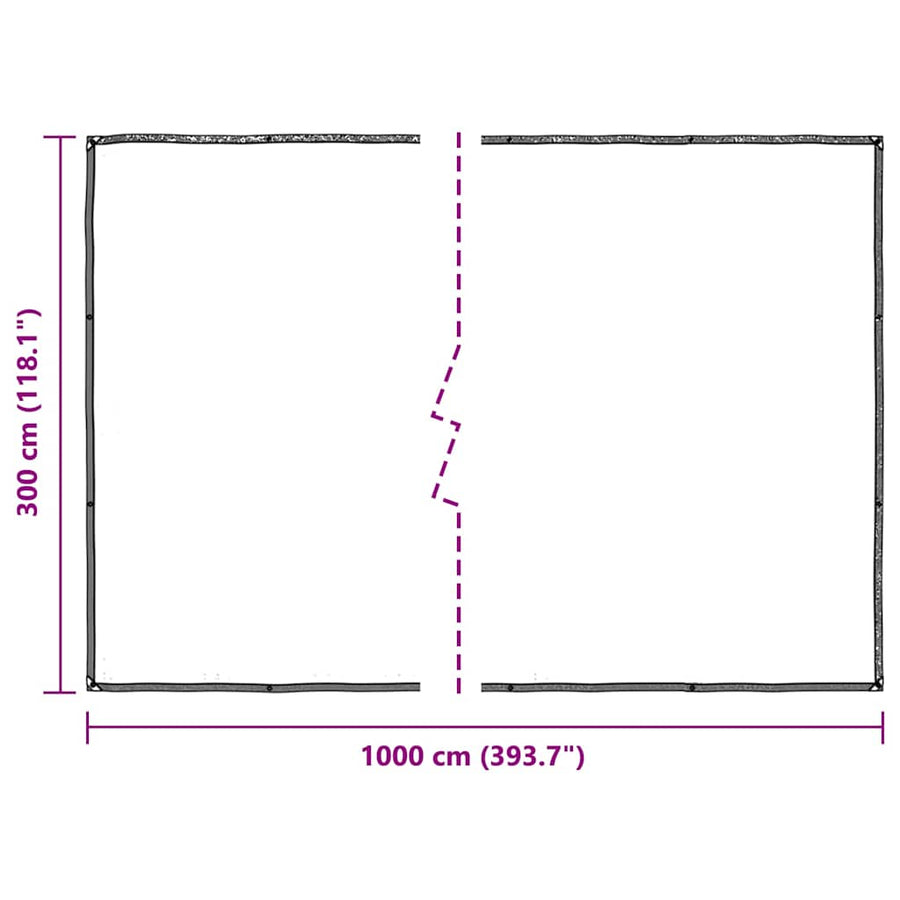 Plantenafdekking met zeilringen 3x10 m polyethyleen