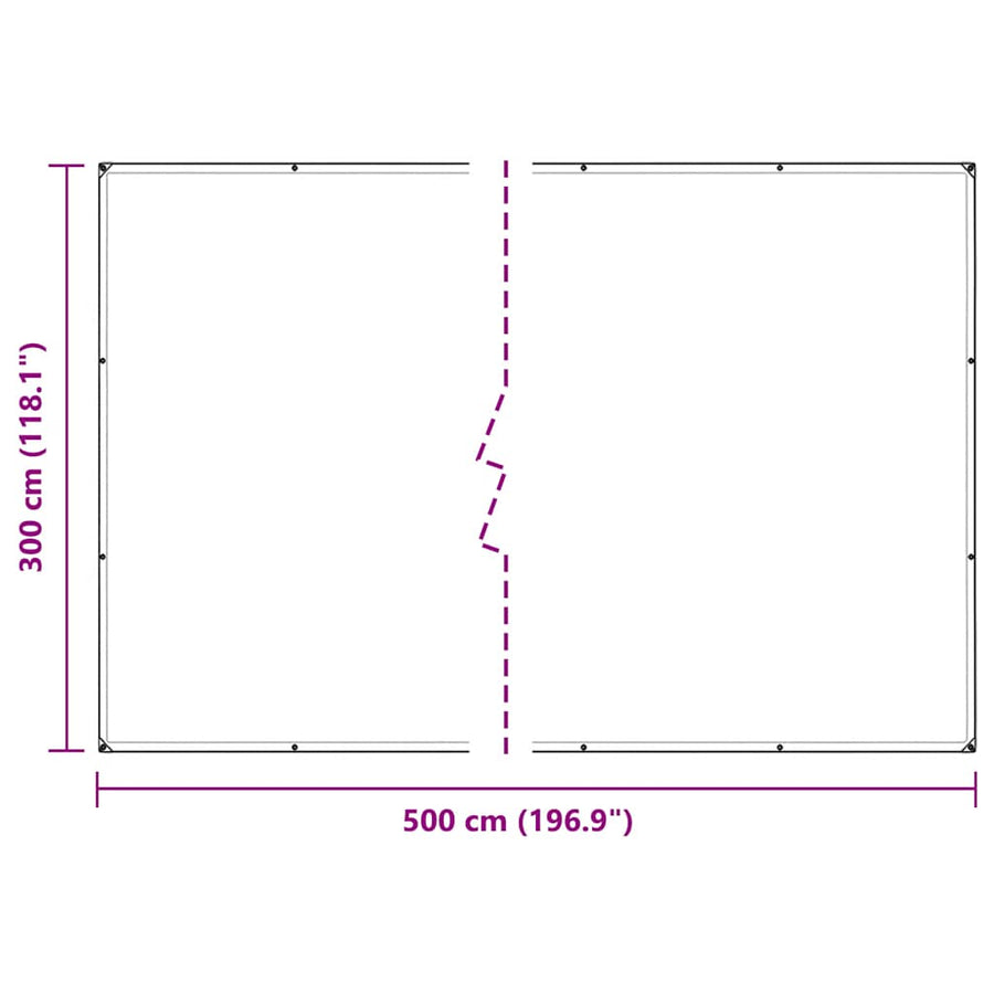 Plantenafdekking met zeilringen 3x5 m PVC