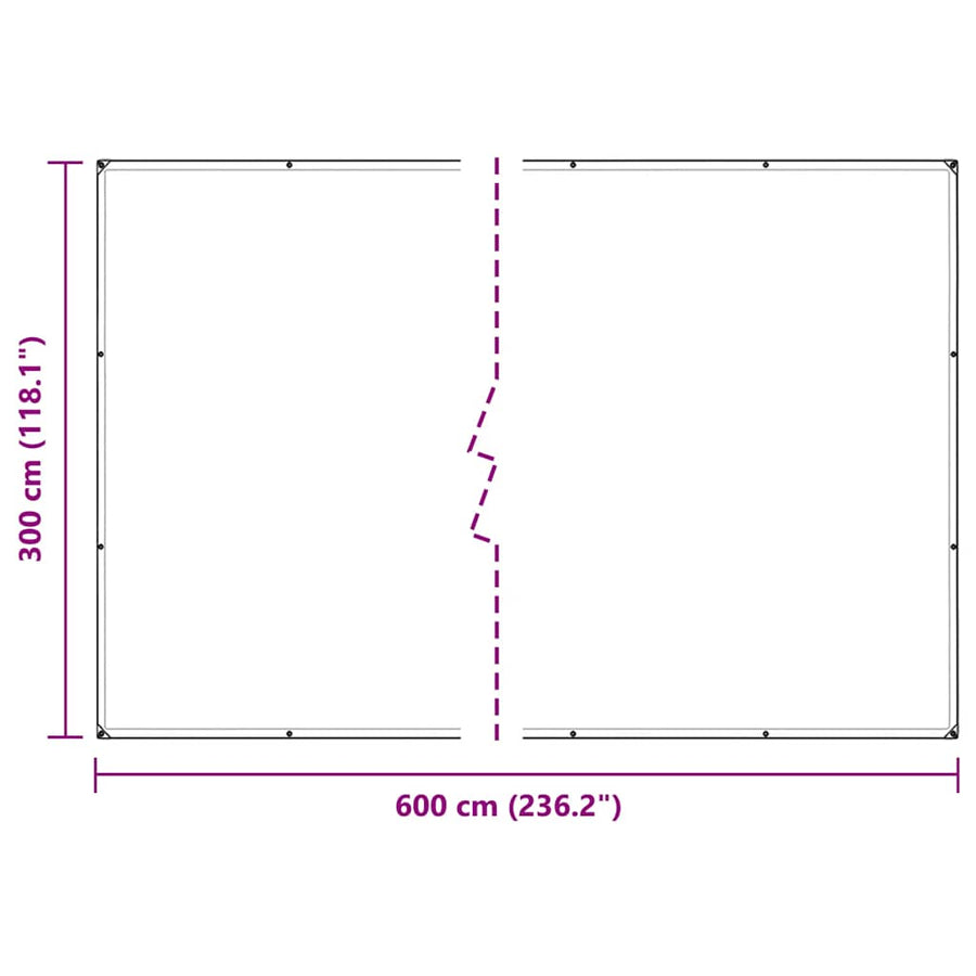 Plantenafdekking met zeilringen 3x6 m PVC