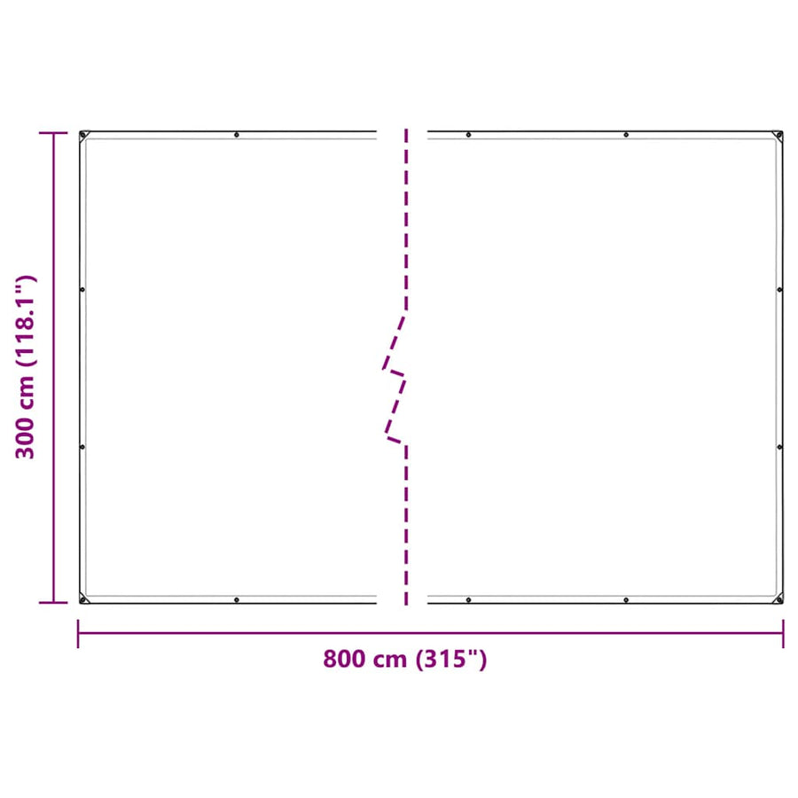 Plantenafdekking met zeilringen 3x8 m PVC