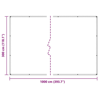 Plantenafdekking met zeilringen 3x10 m PVC