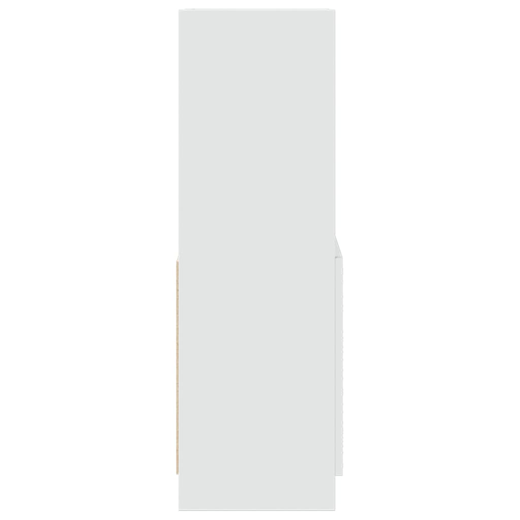 Hoge kast 63x33x100 cm bewerkt hout wit
