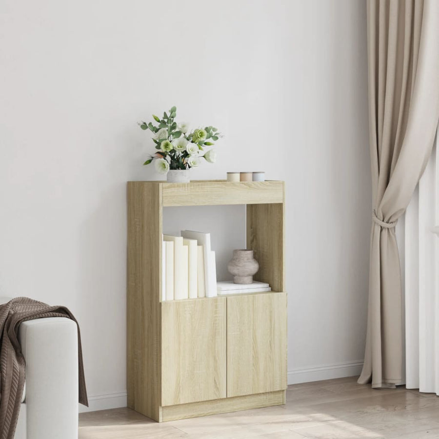 Hoge kast 63x33x100 cm bewerkt hout sonoma eikenkleurig