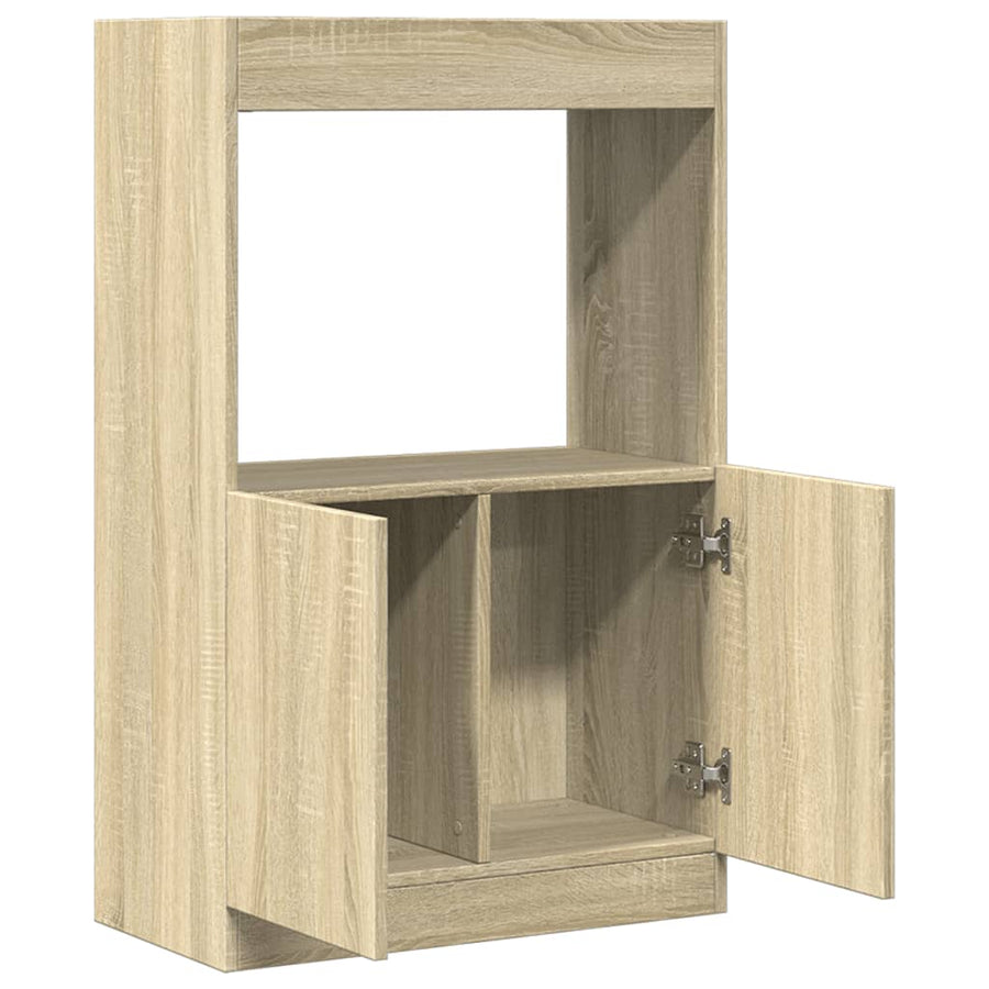 Hoge kast 63x33x100 cm bewerkt hout sonoma eikenkleurig