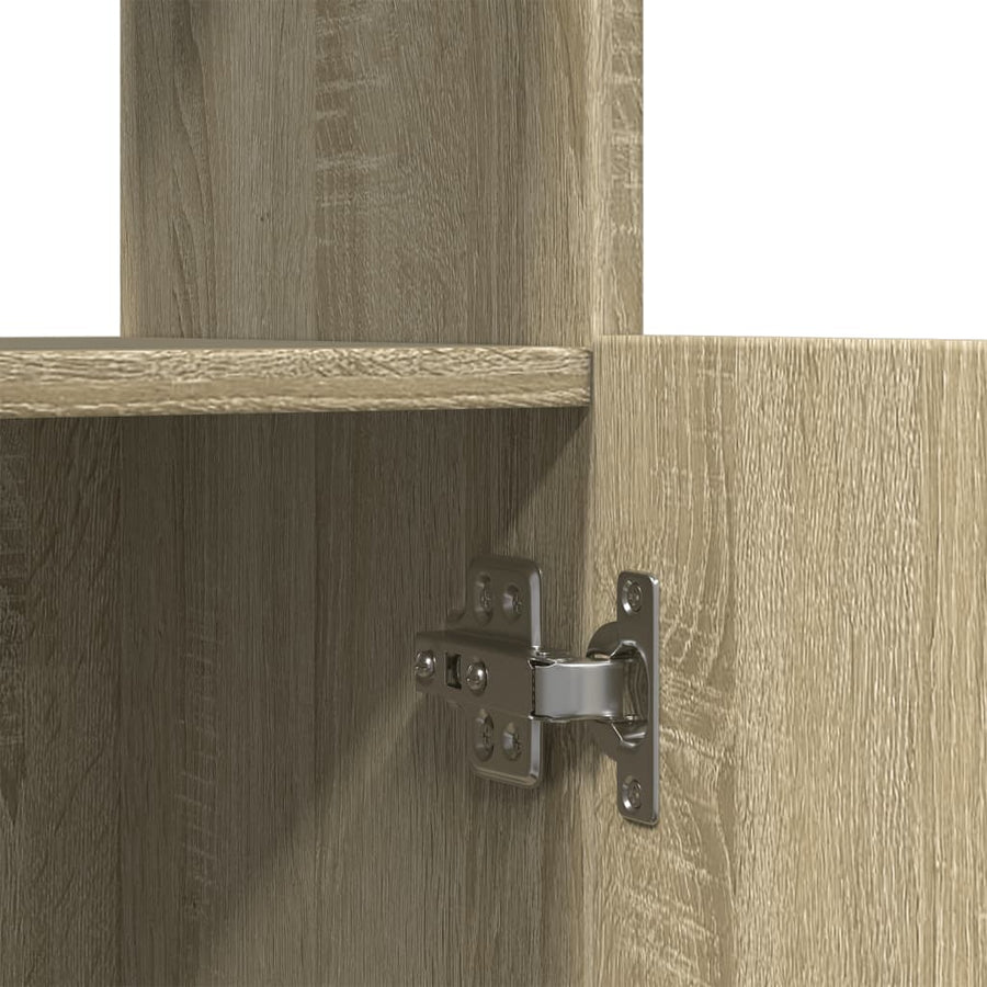 Hoge kast 63x33x100 cm bewerkt hout sonoma eikenkleurig