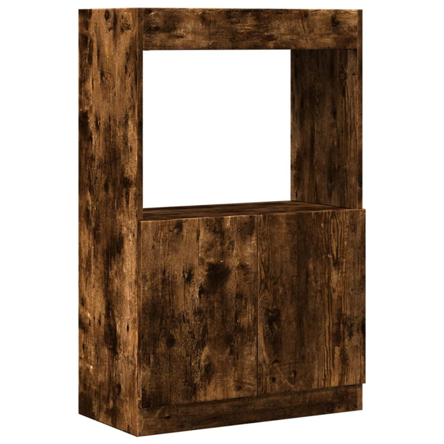 Hoge kast 63x33x100 cm bewerkt hout gerookt eikenkleurig