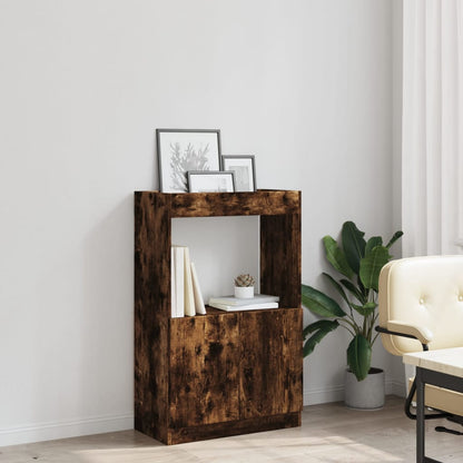 Hoge kast 63x33x100 cm bewerkt hout gerookt eikenkleurig