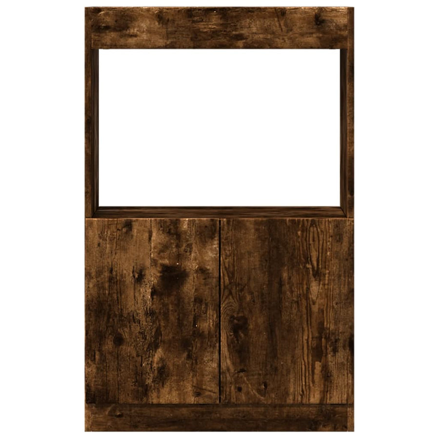 Hoge kast 63x33x100 cm bewerkt hout gerookt eikenkleurig