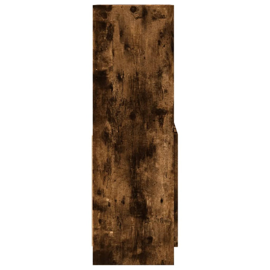 Hoge kast 63x33x100 cm bewerkt hout gerookt eikenkleurig