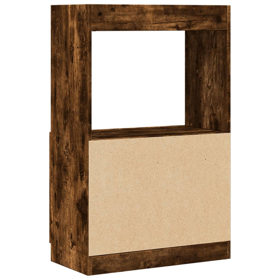 Hoge kast 63x33x100 cm bewerkt hout gerookt eikenkleurig