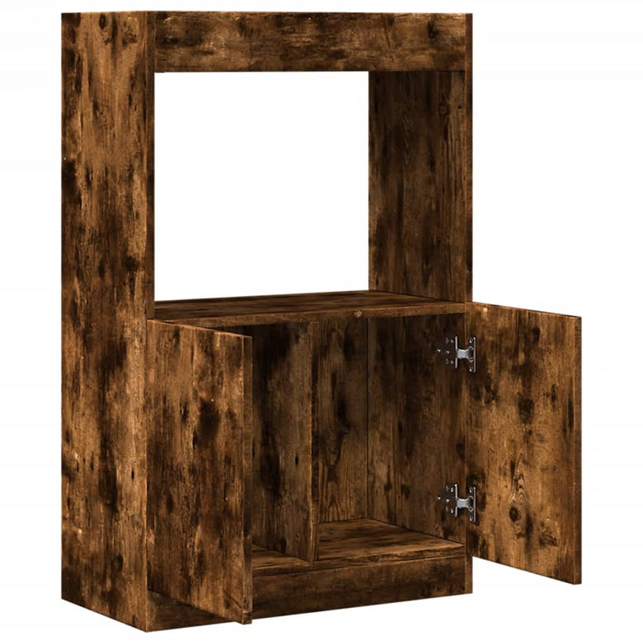 Hoge kast 63x33x100 cm bewerkt hout gerookt eikenkleurig