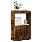 Hoge kast 63x33x100 cm bewerkt hout gerookt eiken