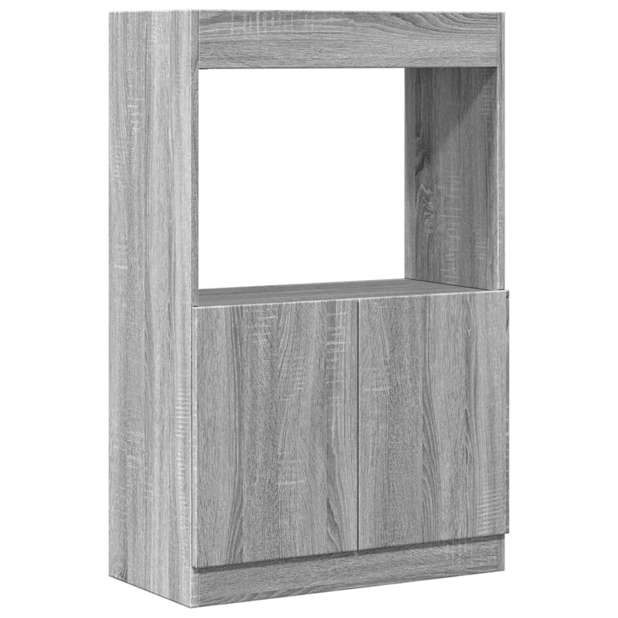 Hoge kast 63x33x100 cm bewerkt hout grijs sonoma eikenkleurig