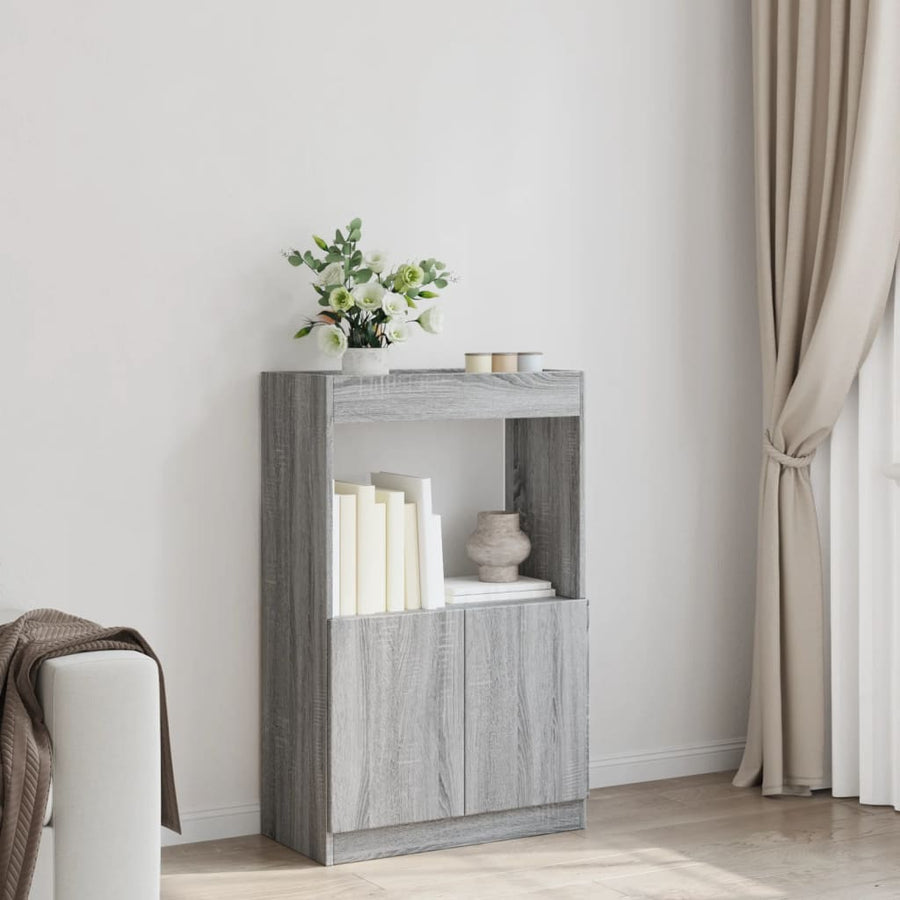 Hoge kast 63x33x100 cm bewerkt hout grijs sonoma eikenkleurig