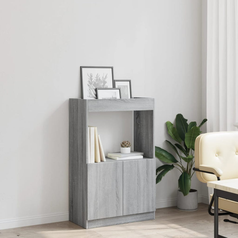 Hoge kast 63x33x100 cm bewerkt hout grijs sonoma eikenkleurig