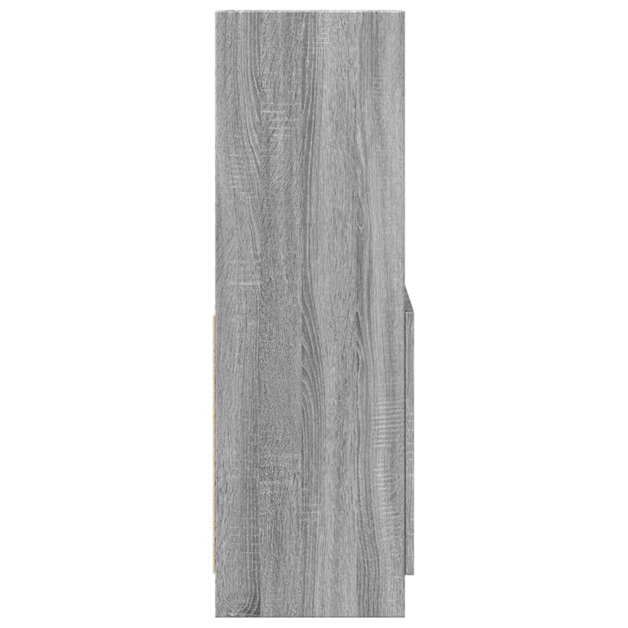 Hoge kast 63x33x100 cm bewerkt hout grijs sonoma eikenkleurig