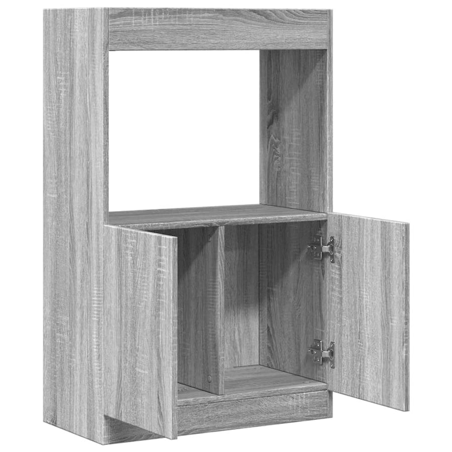 Hoge kast 63x33x100 cm bewerkt hout grijs sonoma eikenkleurig