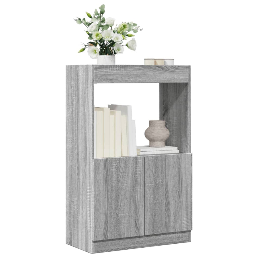 Hoge kast 63x33x100 cm bewerkt hout grijs sonoma eikenkleurig