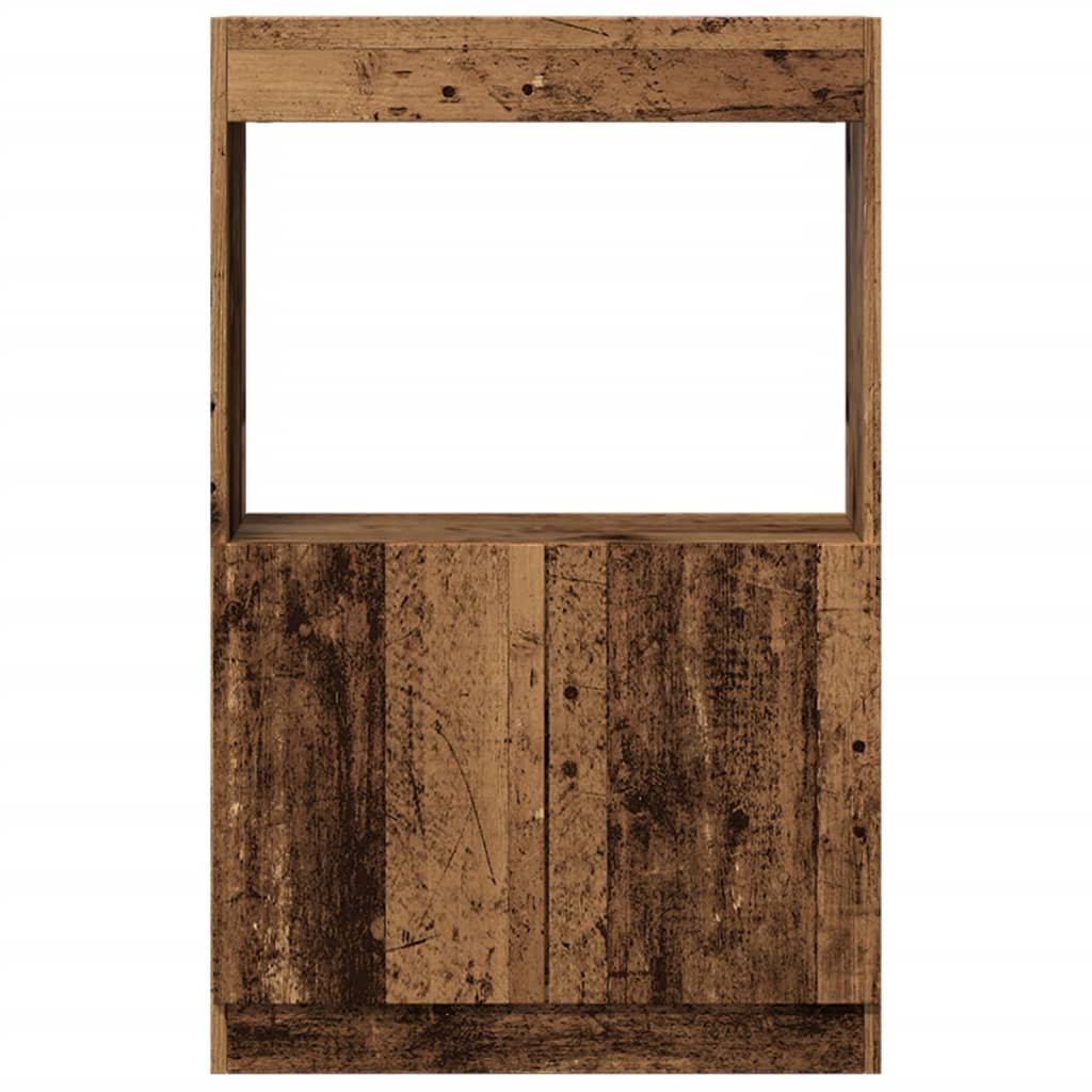 Hoge kast 63x33x100 cm bewerkt hout oud houtkleurig