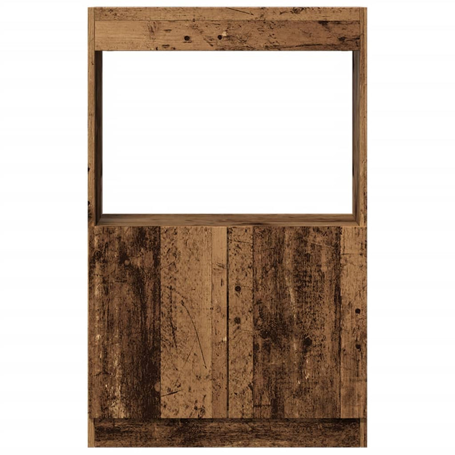Hoge kast 63x33x100 cm bewerkt hout oud houtkleurig