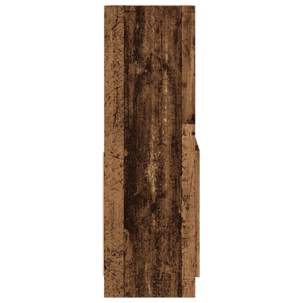 Hoge kast 63x33x100 cm bewerkt hout oud houtkleurig