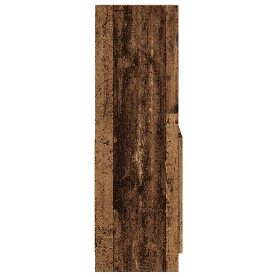 Hoge kast 63x33x100 cm bewerkt hout oud houtkleurig