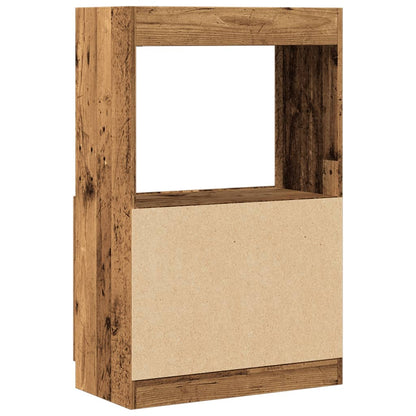 Hoge kast 63x33x100 cm bewerkt hout oud houtkleurig