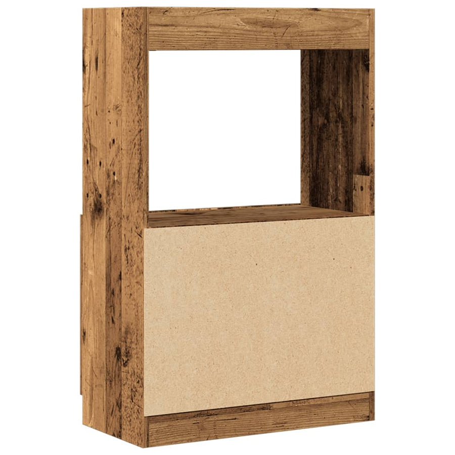Hoge kast 63x33x100 cm bewerkt hout oud houtkleurig