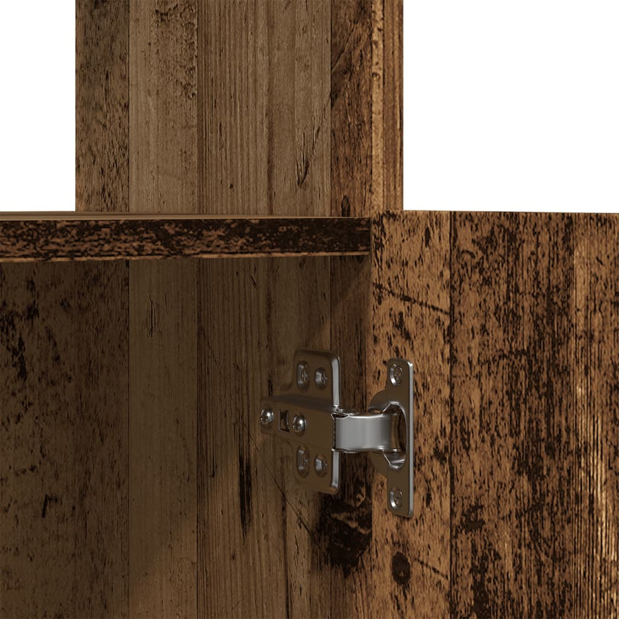 Hoge kast 63x33x100 cm bewerkt hout oud houtkleurig