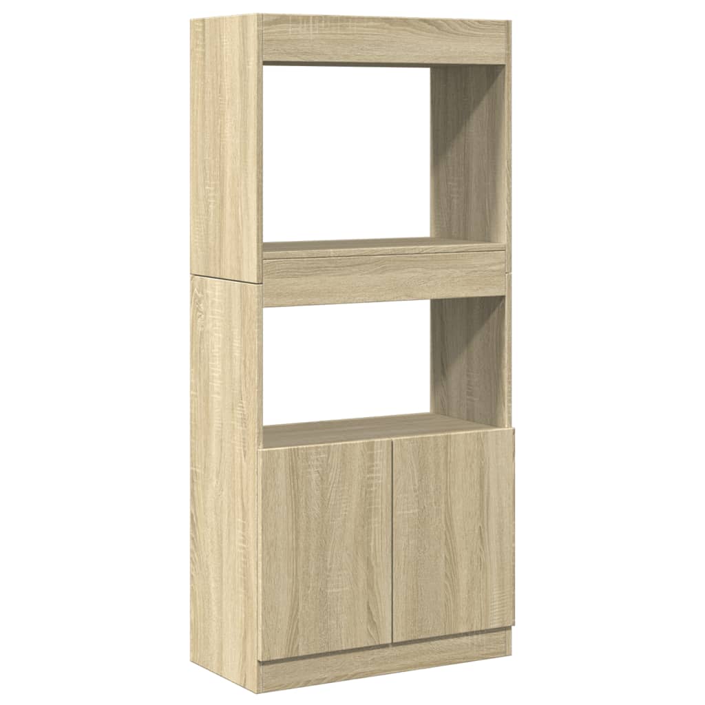 Hoge kast 63x33x140 cm bewerkt hout sonoma eikenkleurig