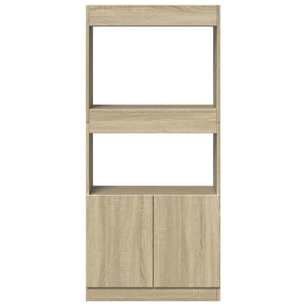 Hoge kast 63x33x140 cm bewerkt hout sonoma eikenkleurig
