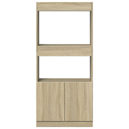 Hoge kast 63x33x140 cm bewerkt hout sonoma eikenkleurig