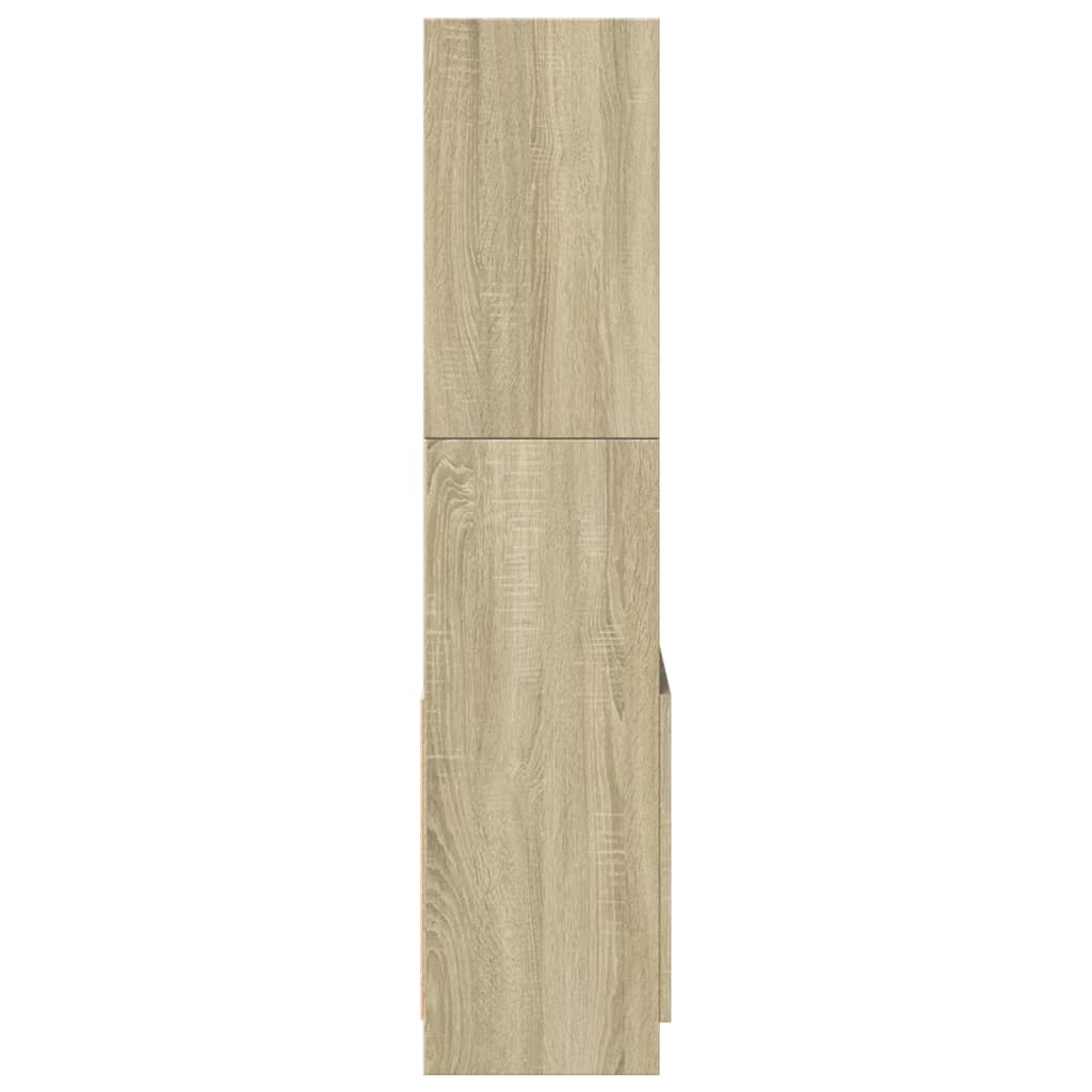 Hoge kast 63x33x140 cm bewerkt hout sonoma eikenkleurig